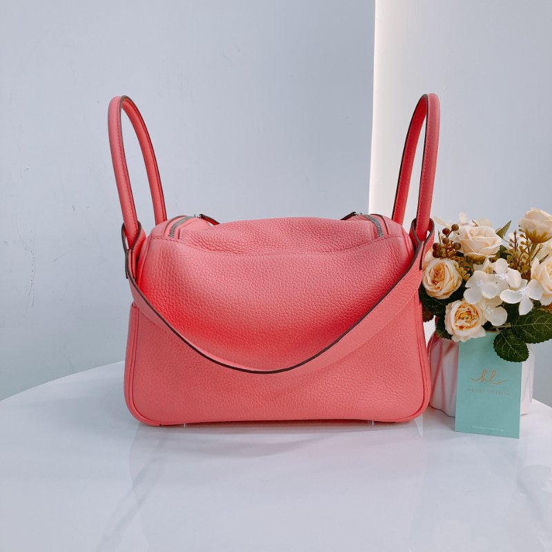 MS0508 Hermes 愛馬仕 琳迪 杜鵑粉 銀扣  Lindy 26 Clemence 8W Rose Azalee x PHW-1