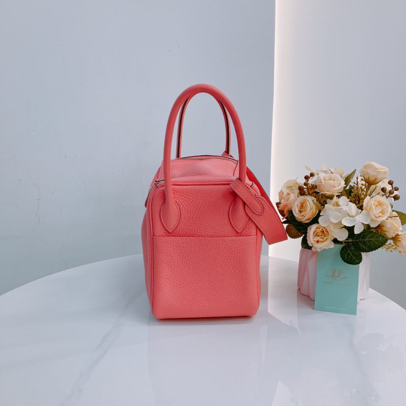 MS0508 Hermes 愛馬仕 琳迪 杜鵑粉 銀扣  Lindy 26 Clemence 8W Rose Azalee x PHW-3