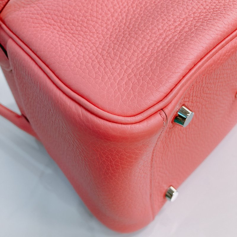 MS0508 Hermes 愛馬仕 琳迪 杜鵑粉 銀扣  Lindy 26 Clemence 8W Rose Azalee x PHW-5
