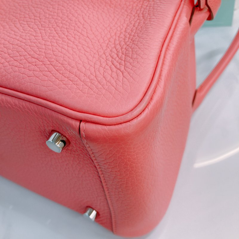 MS0508 Hermes 愛馬仕 琳迪 杜鵑粉 銀扣  Lindy 26 Clemence 8W Rose Azalee x PHW-6
