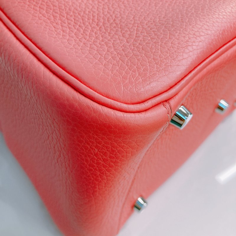 MS0508 Hermes 愛馬仕 琳迪 杜鵑粉 銀扣  Lindy 26 Clemence 8W Rose Azalee x PHW-7