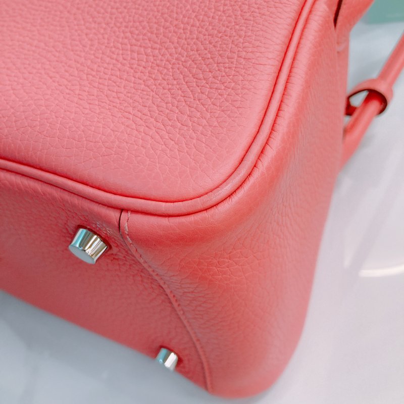 MS0508 Hermes 愛馬仕 琳迪 杜鵑粉 銀扣  Lindy 26 Clemence 8W Rose Azalee x PHW-8