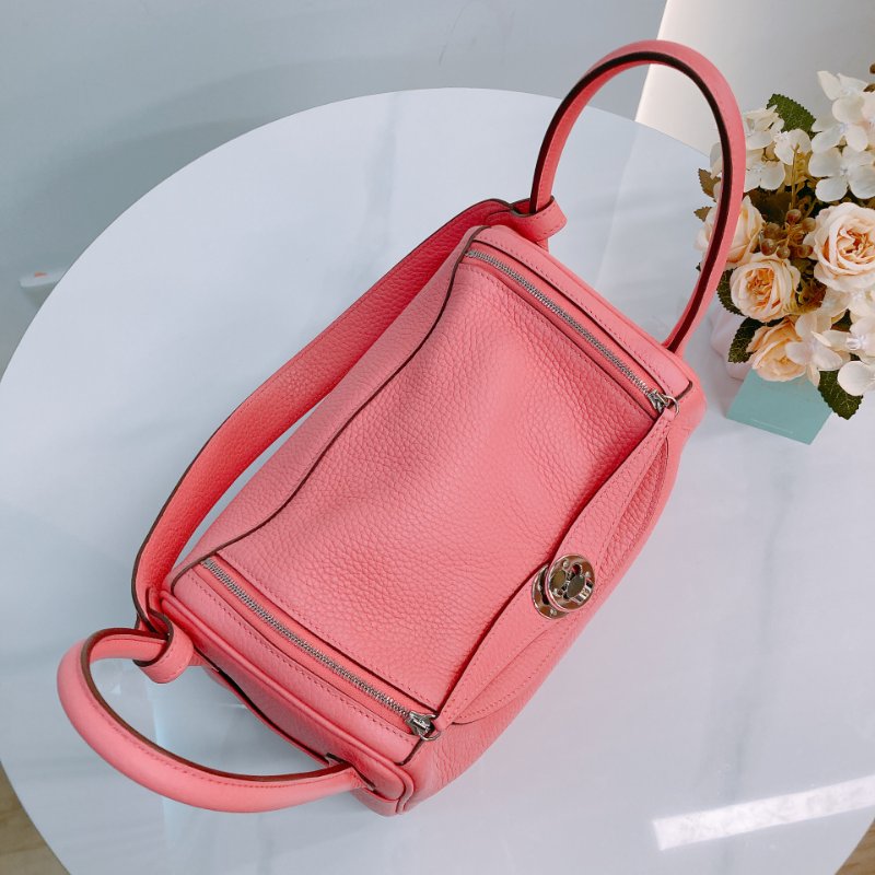 MS0508 Hermes 愛馬仕 琳迪 杜鵑粉 銀扣  Lindy 26 Clemence 8W Rose Azalee x PHW-9
