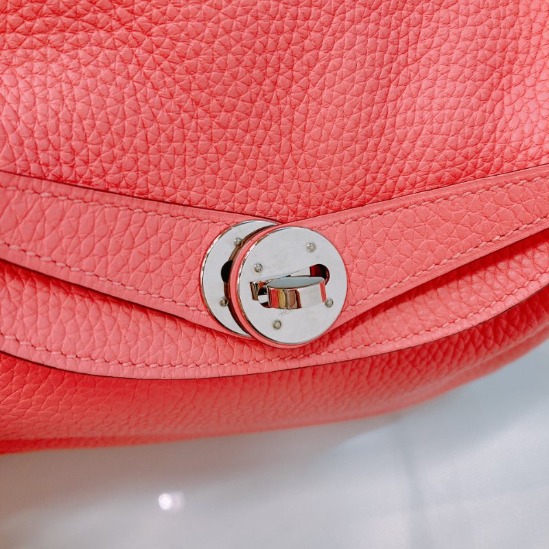 MS0508 Hermes 愛馬仕 琳迪 杜鵑粉 銀扣  Lindy 26 Clemence 8W Rose Azalee x PHW-10