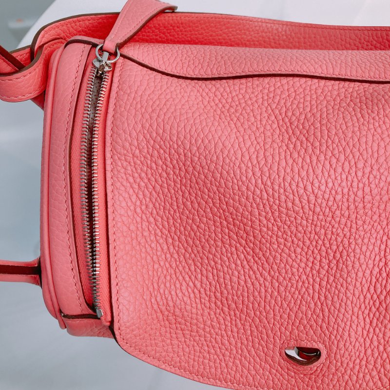 MS0508 Hermes 愛馬仕 琳迪 杜鵑粉 銀扣  Lindy 26 Clemence 8W Rose Azalee x PHW-12