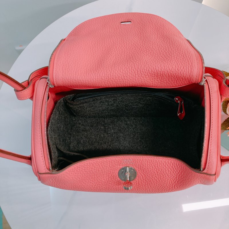 MS0508 Hermes 愛馬仕 琳迪 杜鵑粉 銀扣  Lindy 26 Clemence 8W Rose Azalee x PHW-14
