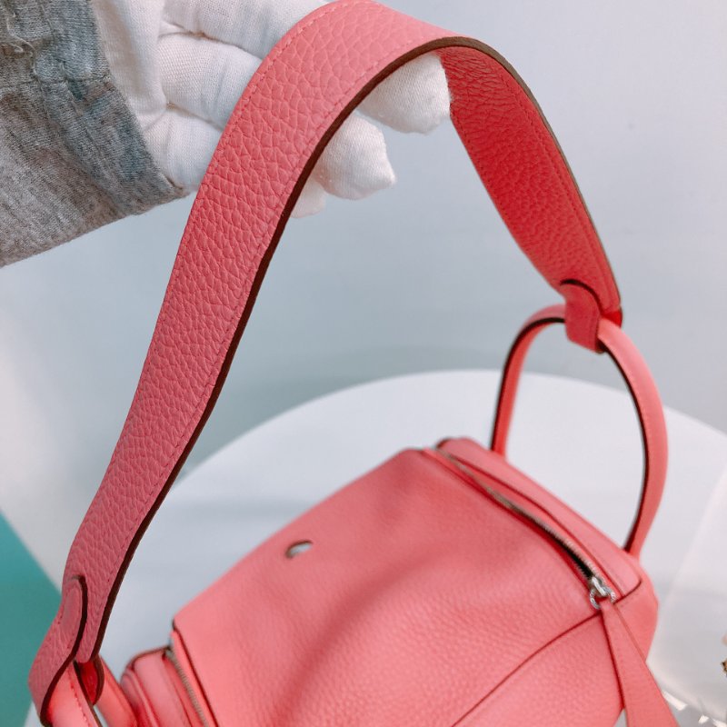 MS0508 Hermes 愛馬仕 琳迪 杜鵑粉 銀扣  Lindy 26 Clemence 8W Rose Azalee x PHW-18