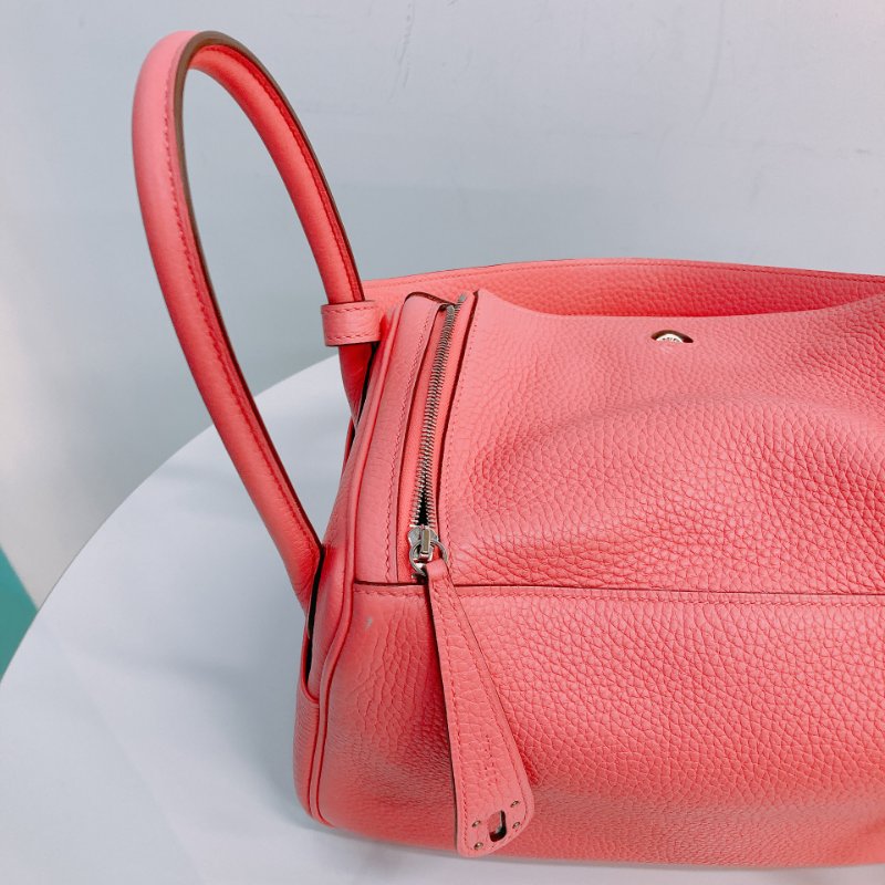 MS0508 Hermes 愛馬仕 琳迪 杜鵑粉 銀扣  Lindy 26 Clemence 8W Rose Azalee x PHW-19