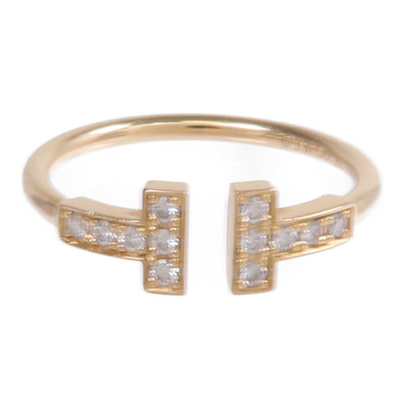 TIFFANY＆CO 18K玫瑰金T Diamond Wire Ring鑽石戒指US#6.75-1