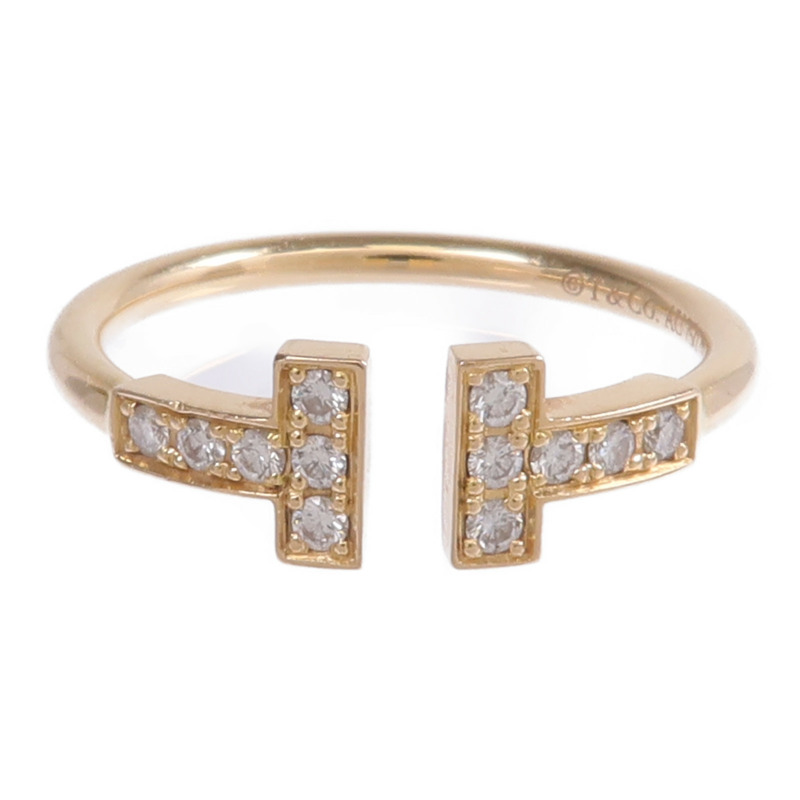 TIFFANY＆CO 18K玫瑰金T Diamond Wire Ring鑽石戒指US#6.75-2