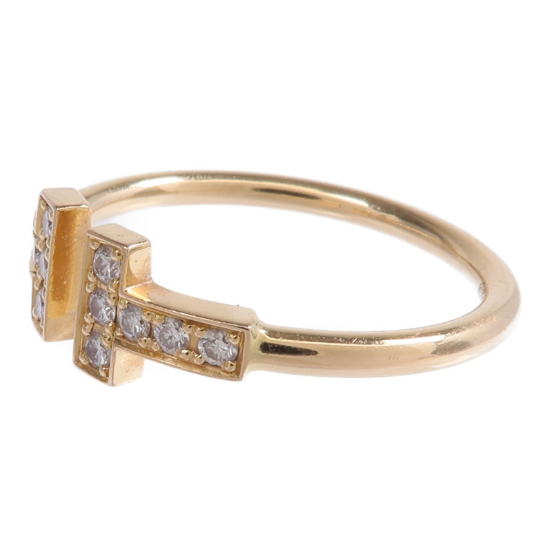 TIFFANY＆CO 18K玫瑰金T Diamond Wire Ring鑽石戒指US#6.75-3