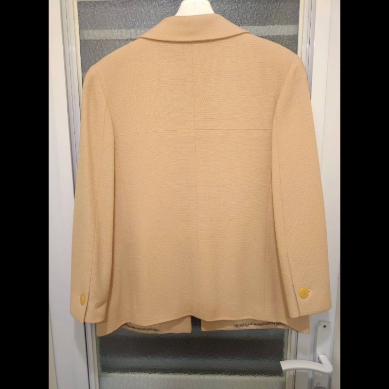 Chanel 膚色羊毛料雙口袋外套-3