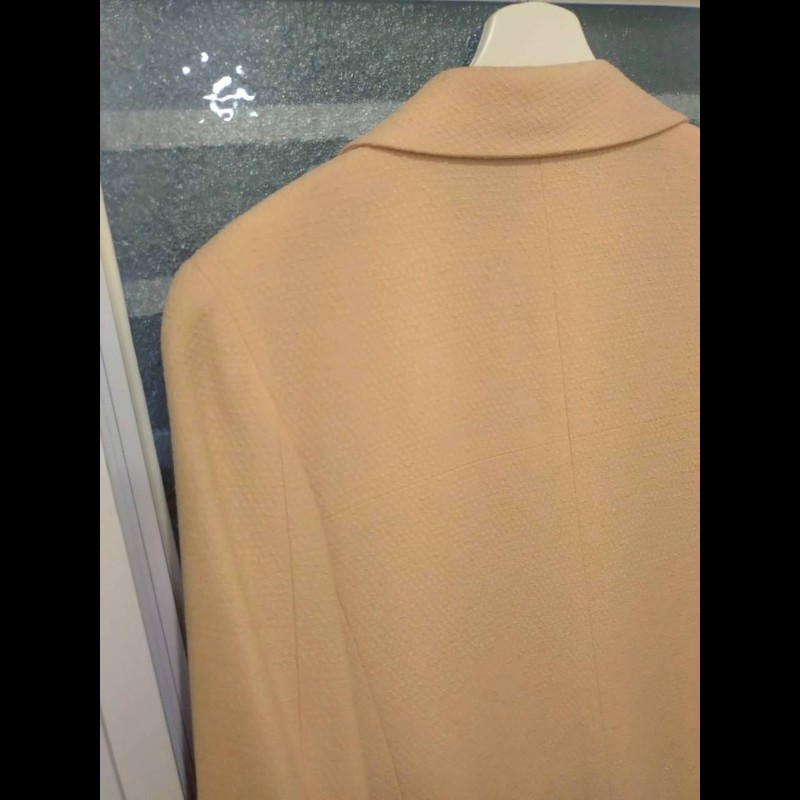 Chanel 膚色羊毛料雙口袋外套-4