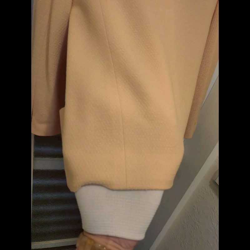 Chanel 膚色羊毛料雙口袋外套-10