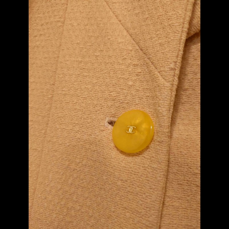 Chanel 膚色羊毛料雙口袋外套-11