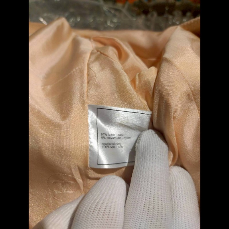 Chanel 膚色羊毛料雙口袋外套-18