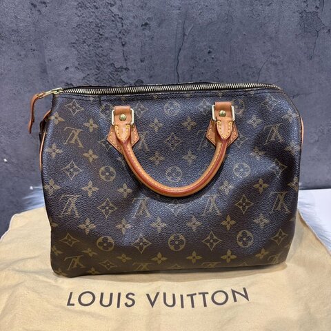 💎Han's house精品服飾💎LOUIS VUITTON 經典花紋SPEEDY 25 HANDBAG