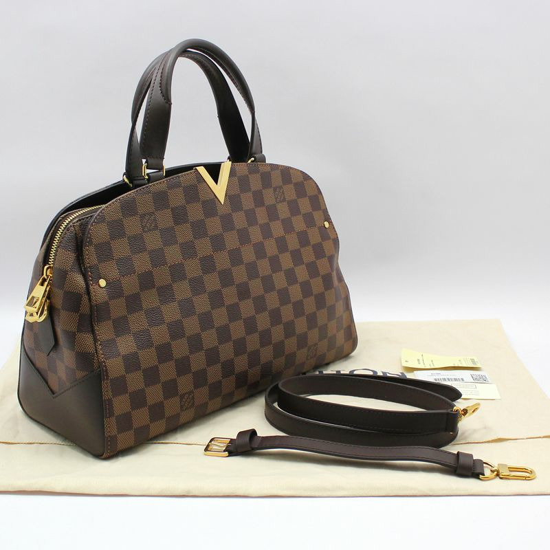 【包稅】LOUIS VUITTON Damier Ebene Kensington 保齡球單肩包-1