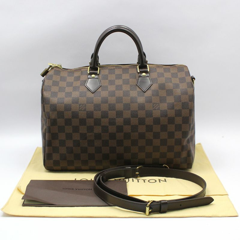 【包稅】LOUIS VUITTON Damier Ebene Bandoulière Speedy 35 單肩包-1