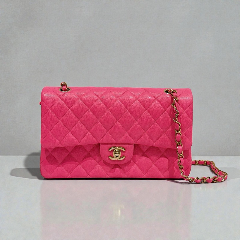 莉亞精品♡Chanel cf25 桃紅 二手美包-0