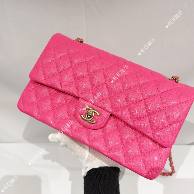 莉亞精品♡Chanel cf25 桃紅 二手美包-2
