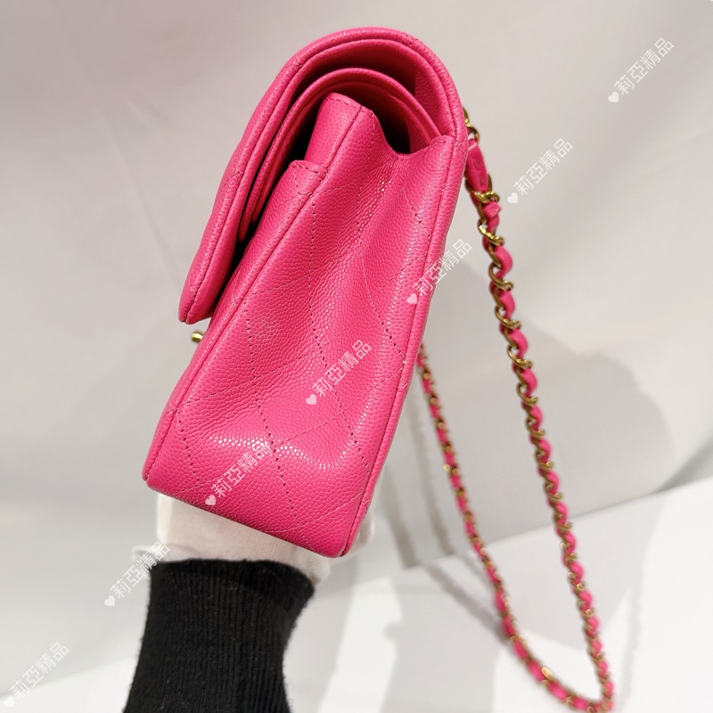 莉亞精品♡Chanel cf25 桃紅 二手美包-7