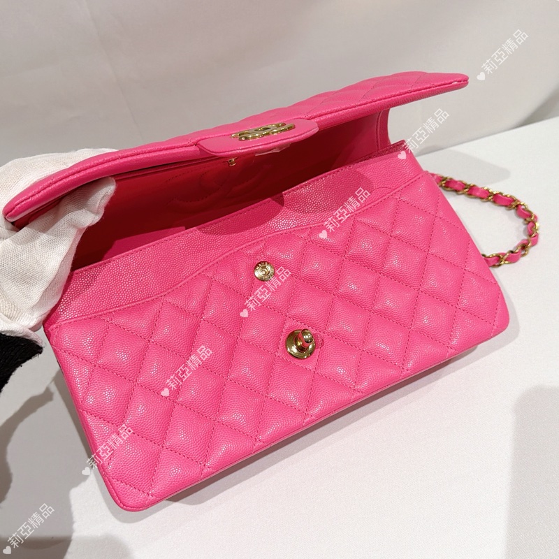 莉亞精品♡Chanel cf25 桃紅 二手美包-8