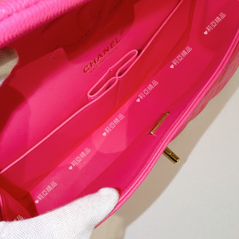 莉亞精品♡Chanel cf25 桃紅 二手美包-9