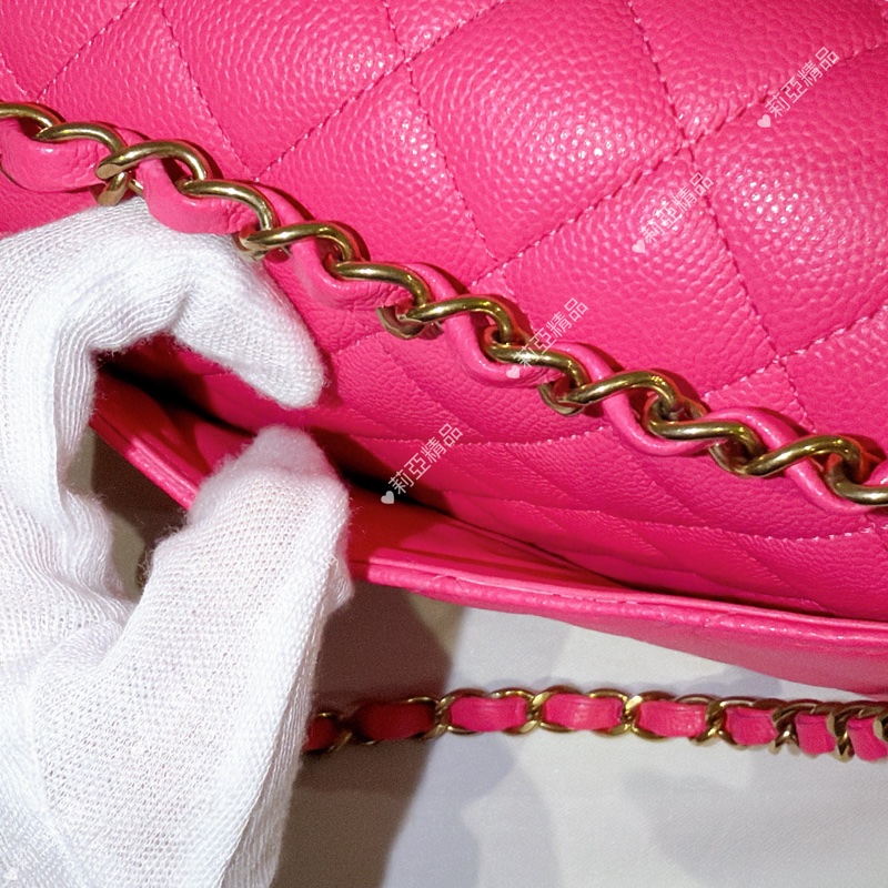 莉亞精品♡Chanel cf25 桃紅 二手美包-15