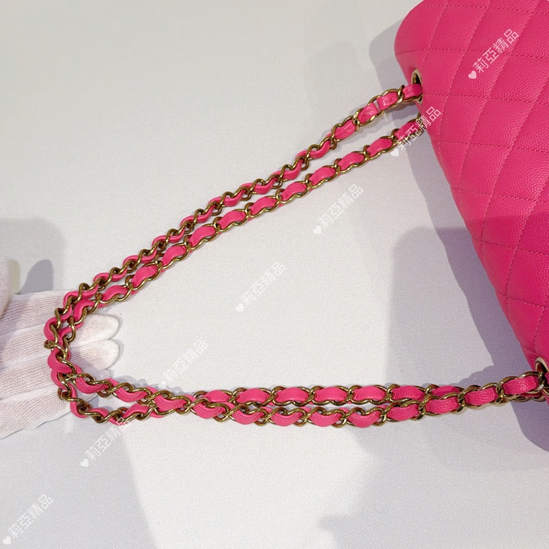 莉亞精品♡Chanel cf25 桃紅 二手美包-16