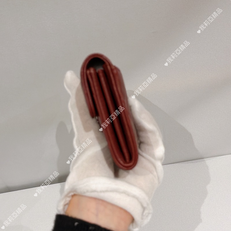 莉亞精品♡ Chanel 零錢卡包酒紅色 九新美夾-4
