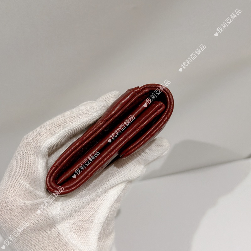 莉亞精品♡ Chanel 零錢卡包酒紅色 九新美夾-5