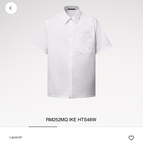 Louis Vuitton white monogram pocket short sleeve shirt S 短袖 襯衫