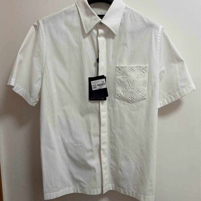 Louis Vuitton white monogram pocket short sleeve shirt S 短袖 襯衫-1