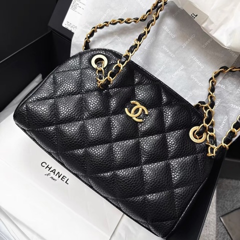 ✨Chanel 24K黑金保齡球包 閒置99新🖤