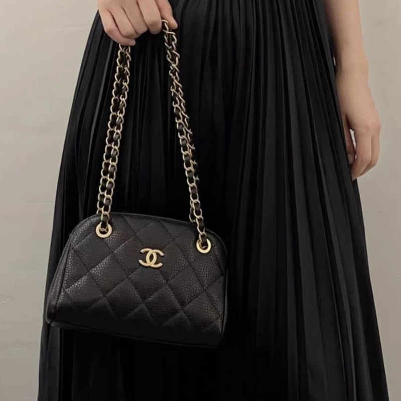 ✨Chanel 24K黑金保齡球包 閒置99新🖤-1