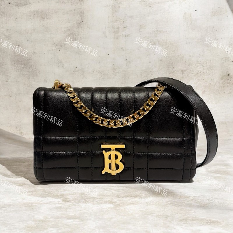 莉亞精品♡Burberry Lola黑金鏈包 近新美包-0