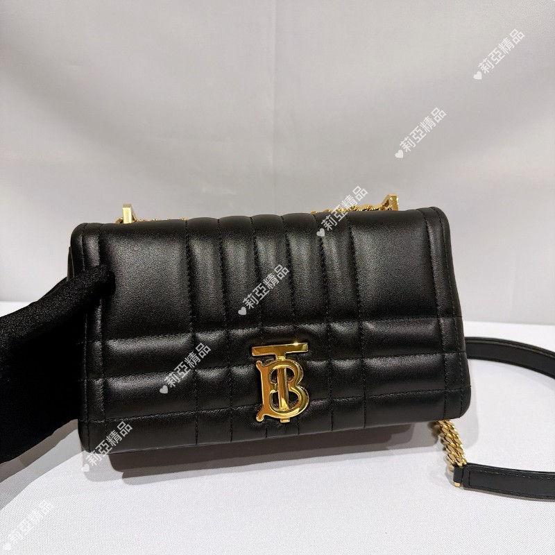 莉亞精品♡Burberry Lola黑金鏈包 近新美包-6