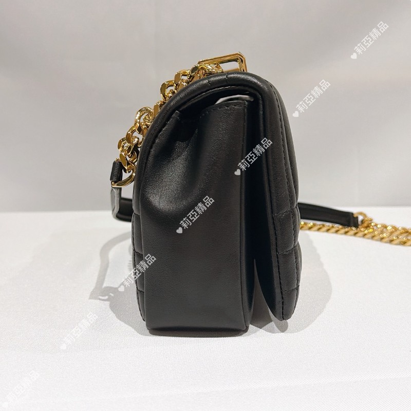 莉亞精品♡Burberry Lola黑金鏈包 近新美包-8