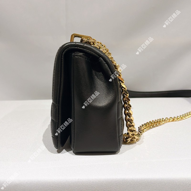 莉亞精品♡Burberry Lola黑金鏈包 近新美包-9