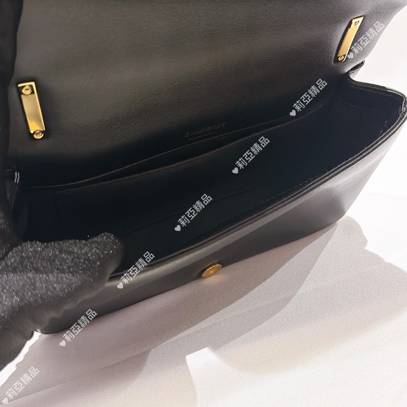 莉亞精品♡Burberry Lola黑金鏈包 近新美包-12
