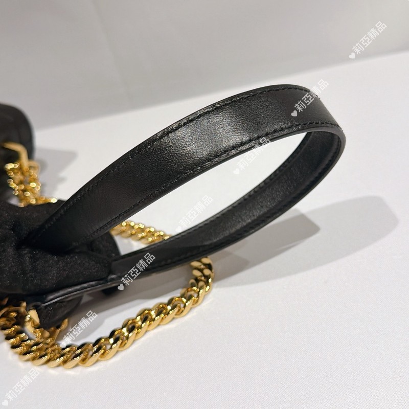 莉亞精品♡Burberry Lola黑金鏈包 近新美包-14