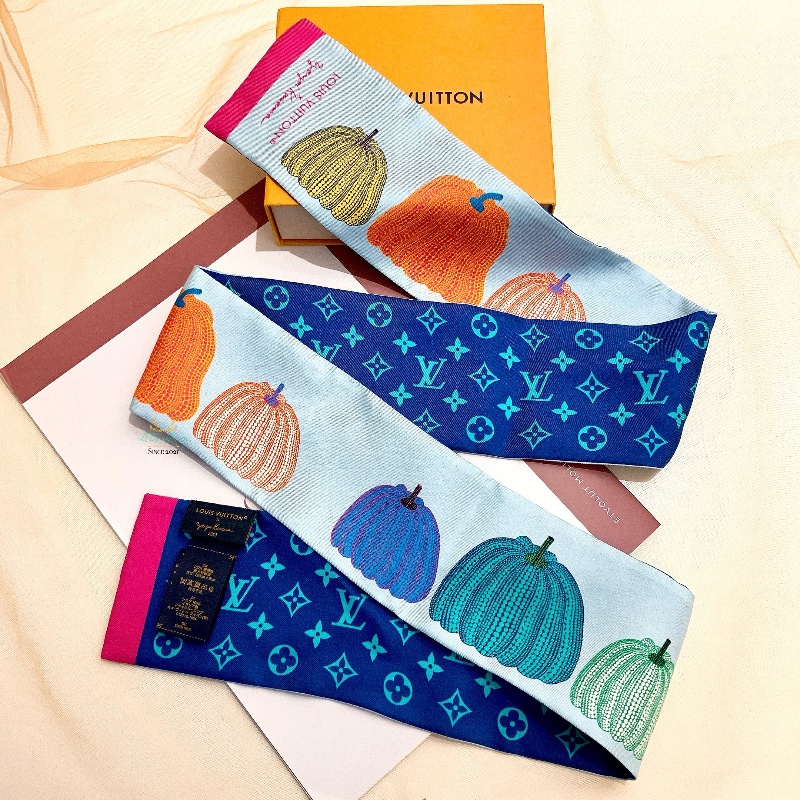 LV 路易威登 草間彌生 南瓜系列 長絲巾 Twilly-1