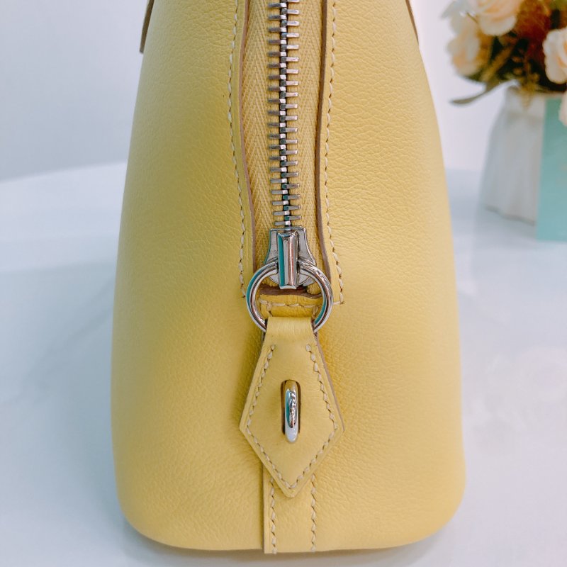 MS0506 Hermes 愛馬仕 保齡球包 檸檬黃色 銀扣 Bolide 25 Evercolor 9R Lime x PHW-11