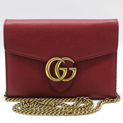 【包稅】GUCCI 401232 GG Marmont 紅色 WOC 斜背包