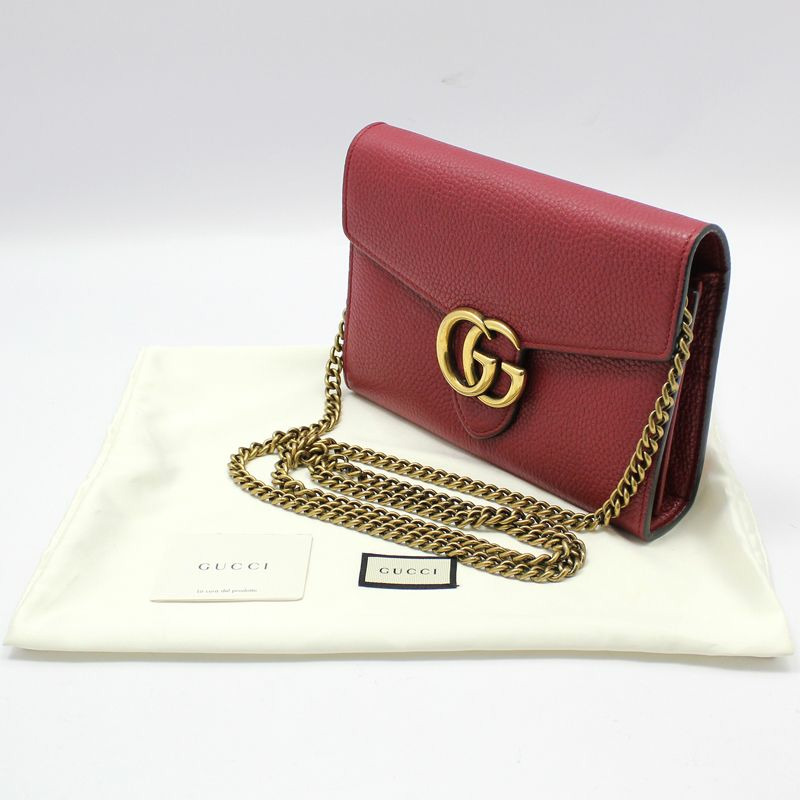 【包稅】GUCCI 401232 GG Marmont 紅色 WOC 斜背包-1