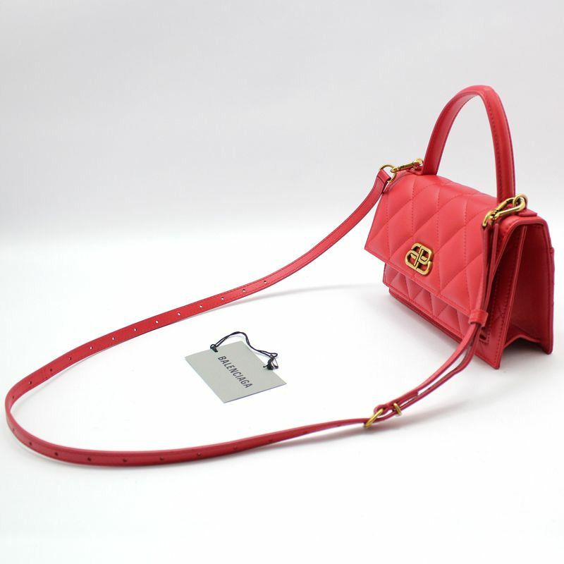 【包稅】BALENCIAGA 紅色絎縫 Sharp XS 斜背包-1