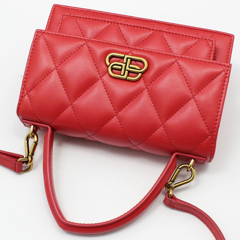 【包稅】BALENCIAGA 紅色絎縫 Sharp XS 斜背包-2