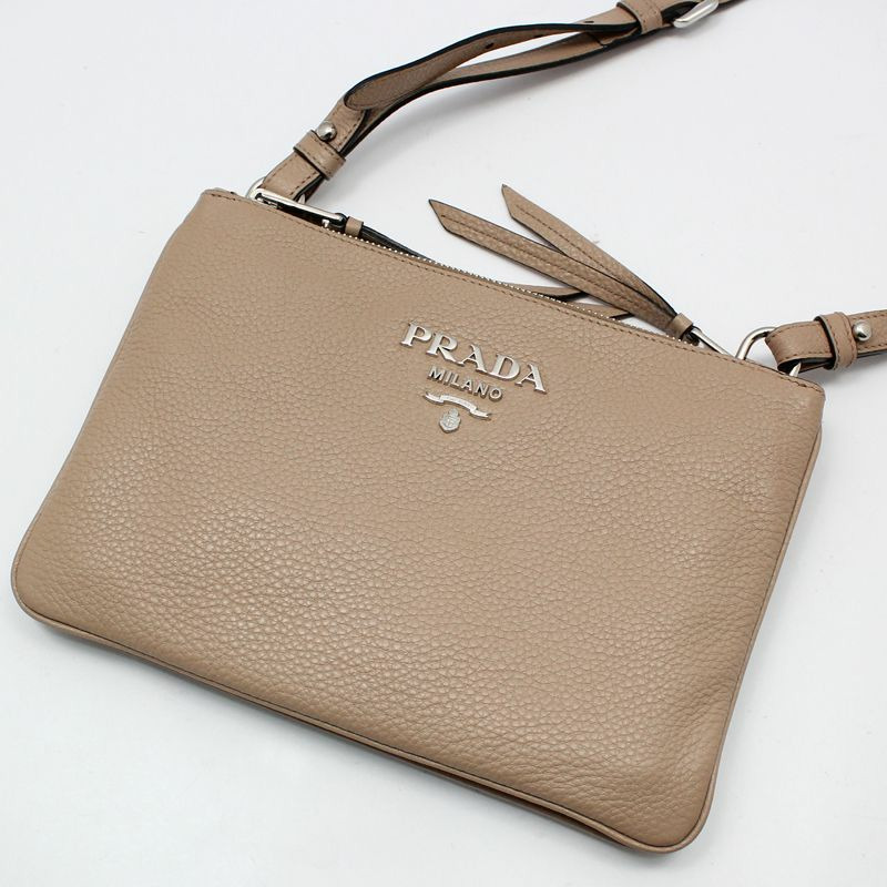 【包稅】PRADA 粉紅米色 Vitello Phoenix 斜背包-2