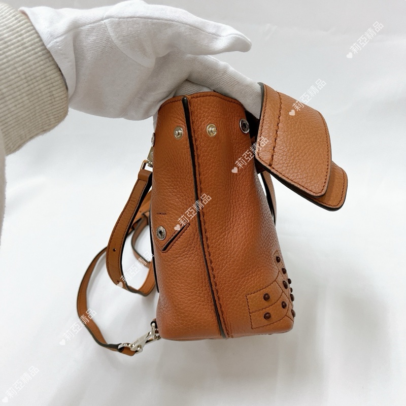 莉亞精品♡TODS Wave 牛皮大嘴包 二手-6
